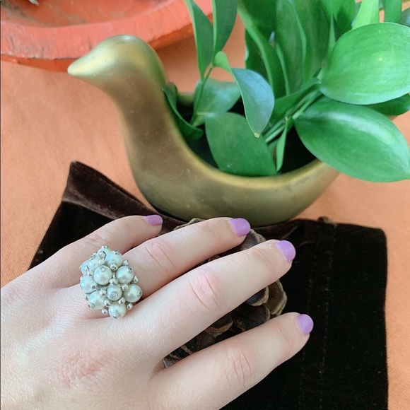 Real pearls ,with diamonds, white gold.!! - Picture 2 of 5